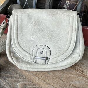 Steve Madden Cream Vegan‎ Leather Flap Crossbody Bag